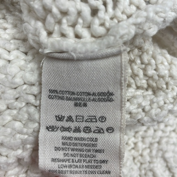 Free People Chunky Cable Knit Oversized Cowl Neck Pullover Sweater Cream Small - Picture 7 of 7